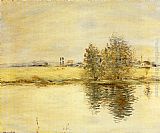 Jean Francois Raffaelli Famous Paintings - A River Landscape